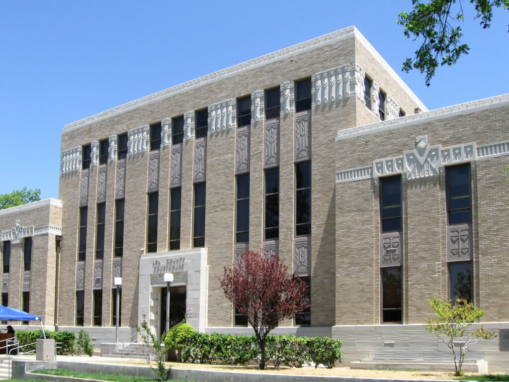 Lea County Courthouse in New Mexico, highlighting its historic and official appearance